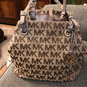 Authentic Michael Kors purse with snakeskin accent